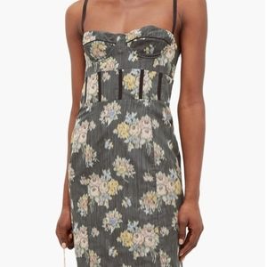 Brock COLLECTION Corseted Silk Floral Jacquard Dress Size 6